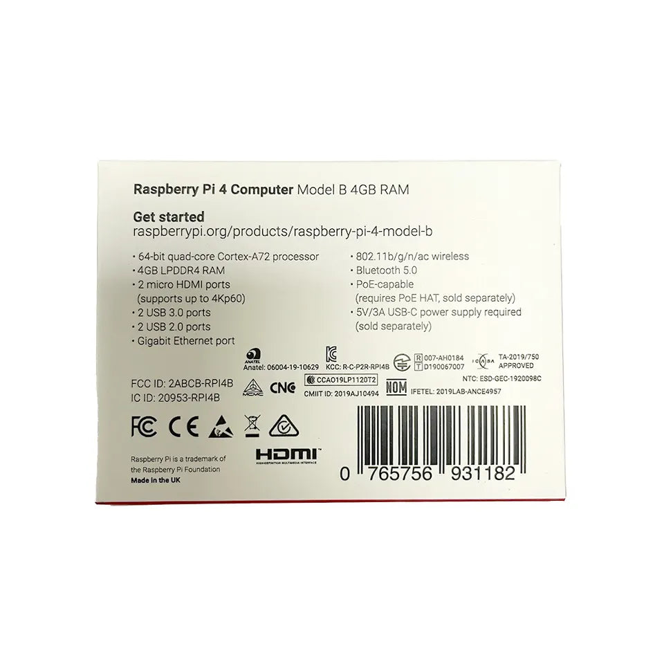 Raspberry Pi 4 4GB/8GB RAM Model B Single Development Board Quad Core 64bit with Wi-Fi & Bluetooth