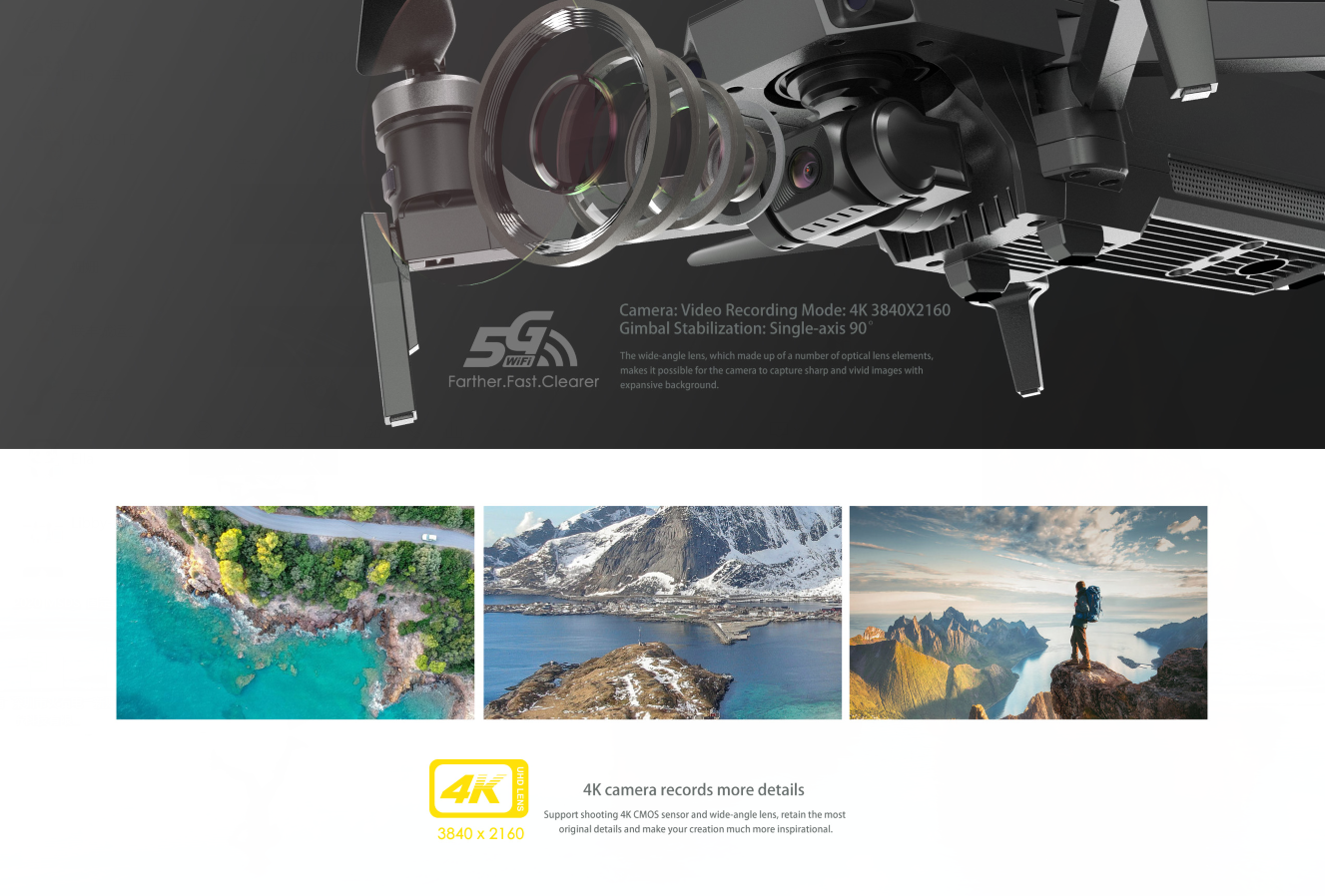 MJX B16 (Bugs 16) Stabilized 3-axis EIS Gimbal, 4K UHD wide angle adjustable Camera, GPS Follow me, TapFly, and "Point of interrest"