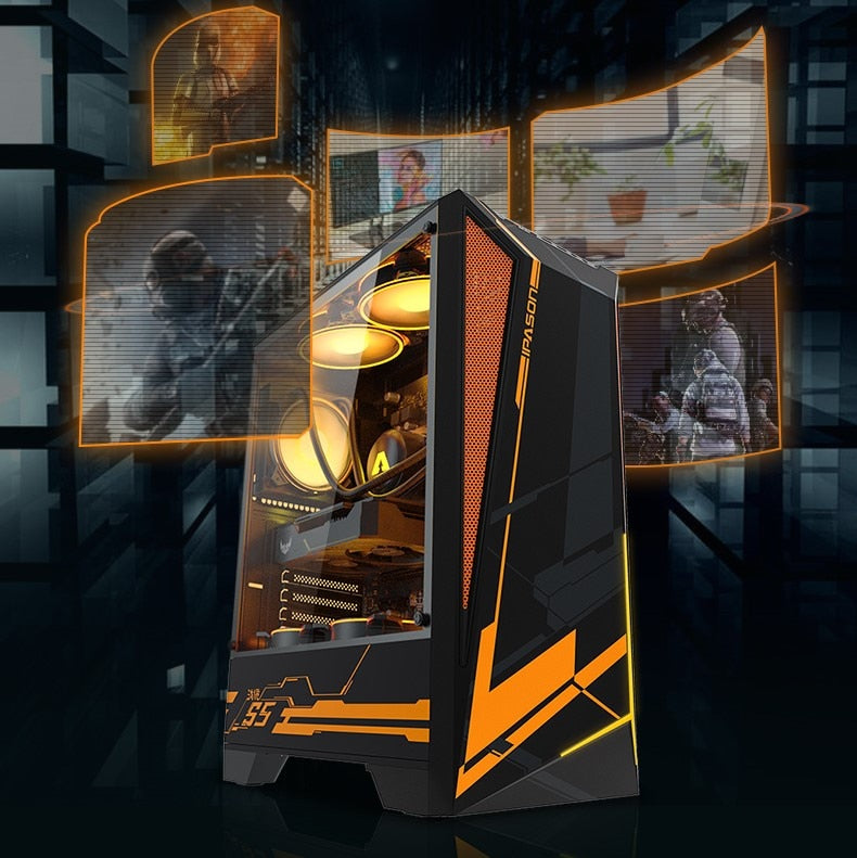 IPASON S5 Gaming PC Desktop AMD R5 5600X 6core 12Thread 3.7GHz 16G DDR4 RAM 500G M.2 SSD GTX1650 4GD6 Gaming PC