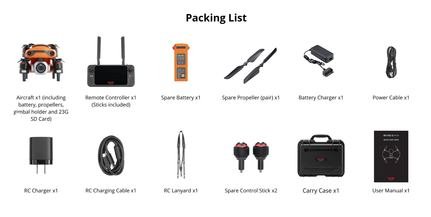EVO II Pro V3 Rugged Bundle, 6K UHD Sony 20MP CMOS Camera sensor on 3-axis Gimbal, 360° obstacle avoidance, +9miles range