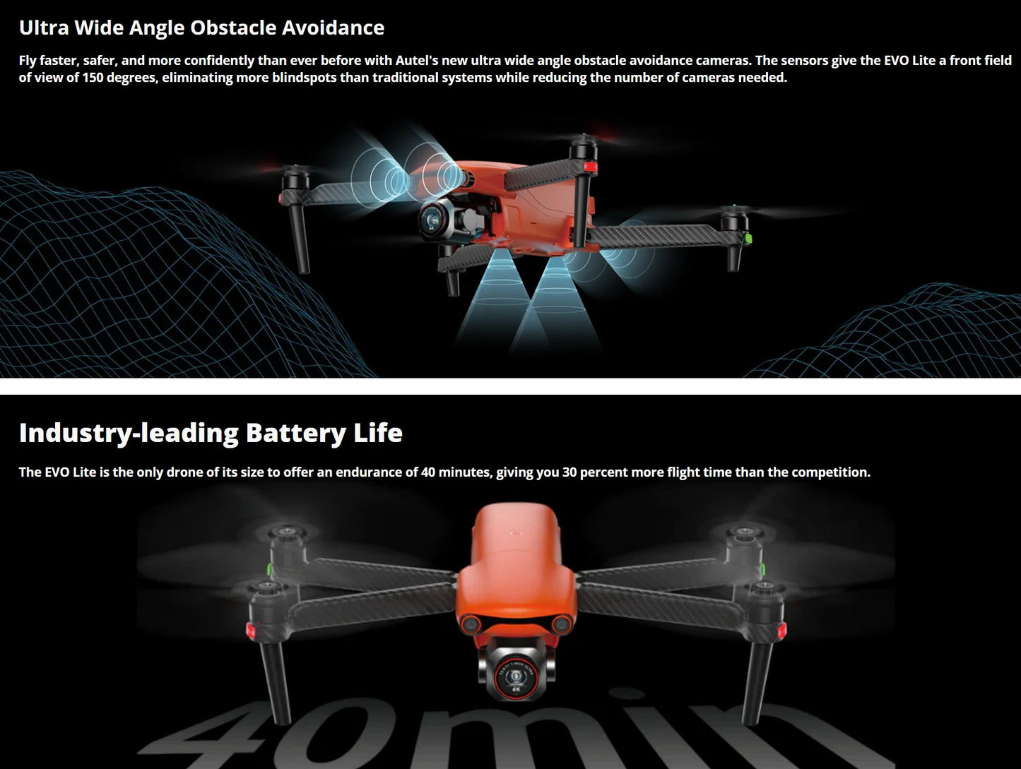 Evo Lite Premium Bundle - 4-axis Gimbal 4k HDR Camera 50MP photos, PDAF + CDAF Autofocus System, Obstacle Avoidance and object tracking, 40 mn flight time and +7miles range.
