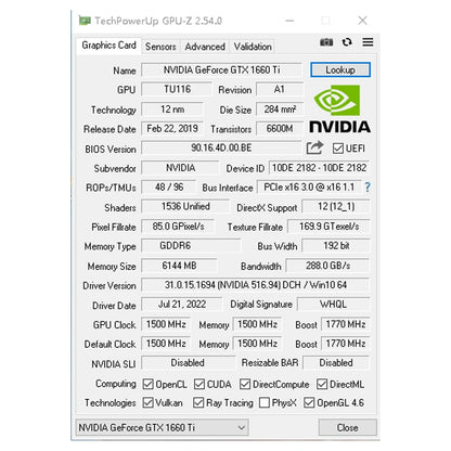 NVIDIA GTX 1660 Ti Soyo Graphic Card 6GB GPU GDDR6 192Bit PCIE3.0 Computer Video Card Support AMD and Intel Desktop CPU