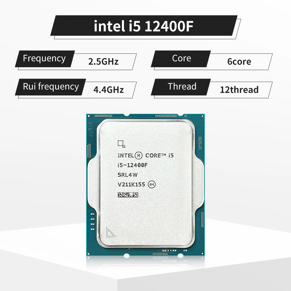 Intel I5 12400F CPU Motherboard B660M Set & DDR4 8GBx2=16GB 3200MHz RAM for Desktop Gaming Computer Combo