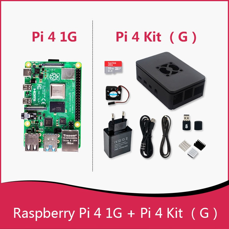 Original Raspberry Pi 4 Model B 4B RAM 1GB 2GB 4GB 8GB Core 1.5Ghz