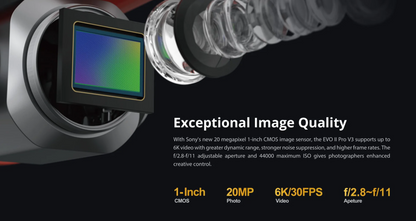 EVO II Pro V3 Rugged Bundle, 6K UHD Sony 20MP CMOS Camera sensor on 3-axis Gimbal, 360° obstacle avoidance, +9miles range